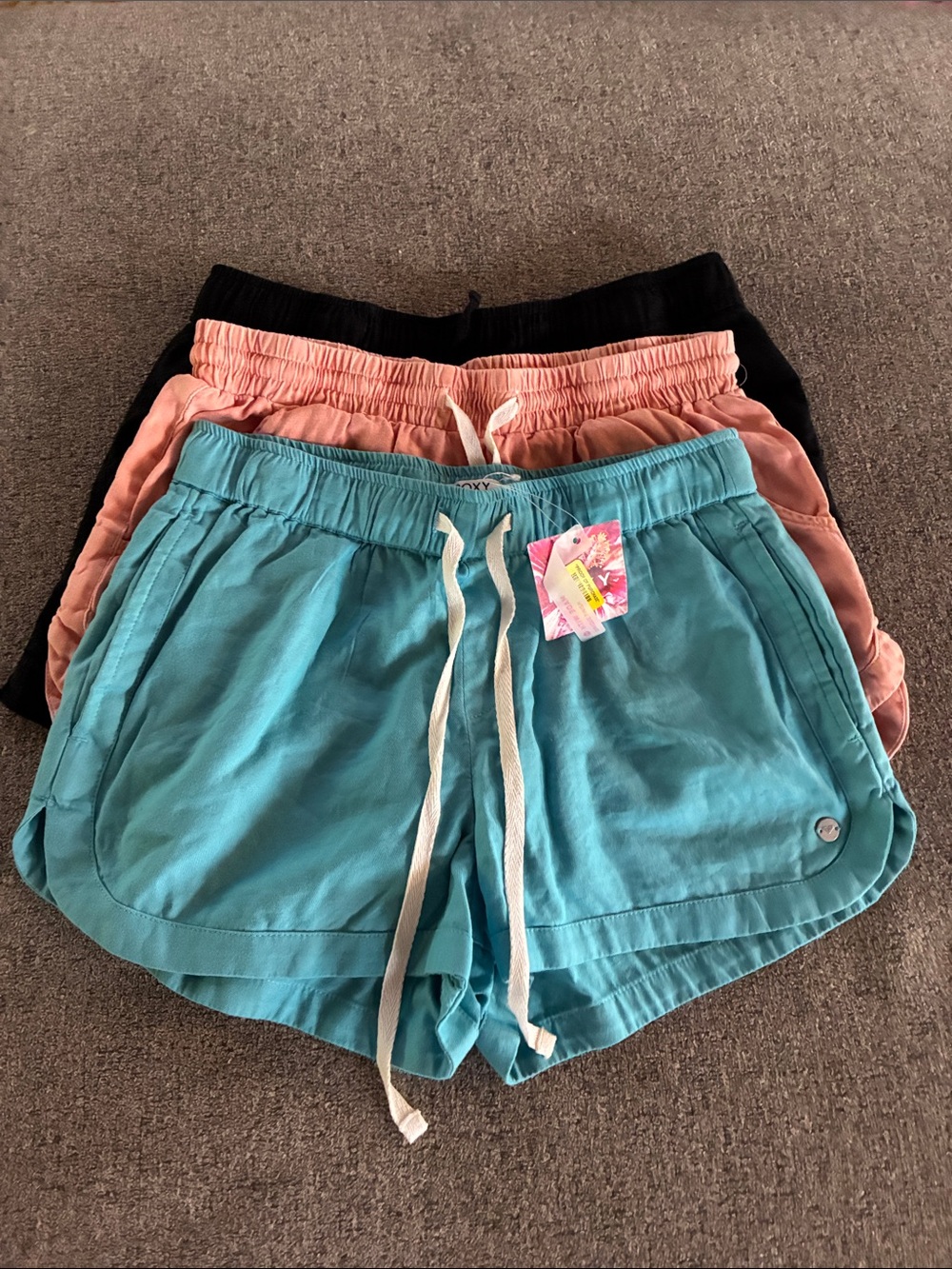 Cotton/Linen Drawstring Shorts - Roxy, Billabong, Old navy